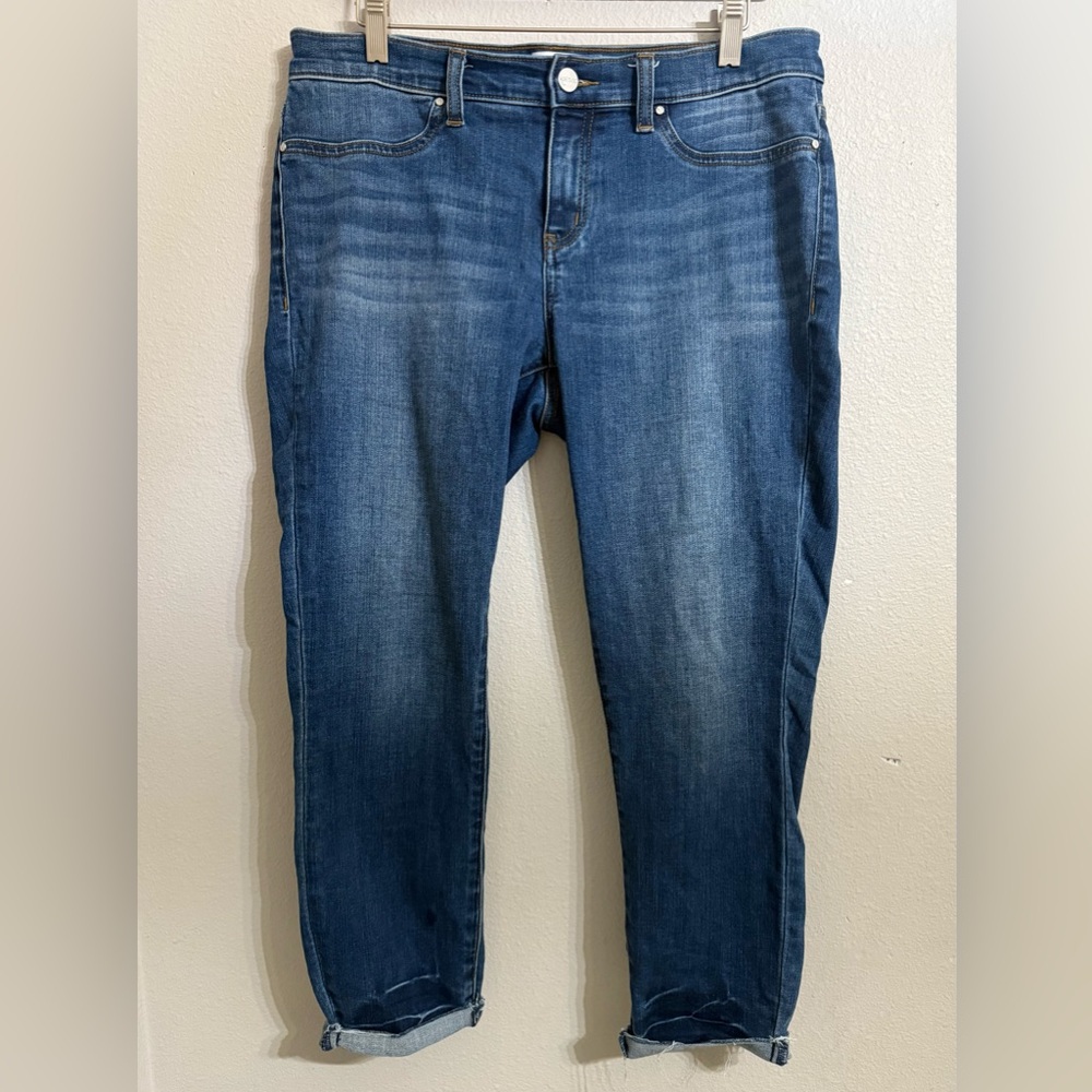 MERiTAGE Marina Cropped Blue Jeans Women’s Size 32 Cotton Blend Rolled Hem
